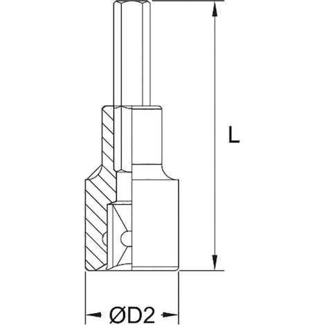 Cle a douille avec insert hexagonal 8 mm 3/8