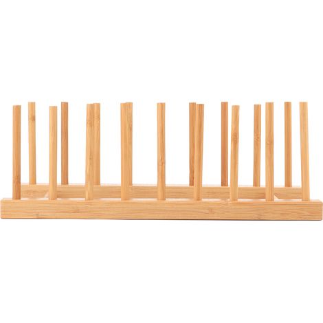 Égouttoir à vaisselle en bambou pour la cuisine, planche à découper, porte-assiettes, porte-tasses et porte-plateaux, étagère à gâteaux et à CD, 9 pièces, 8 compartiments. (1/5)