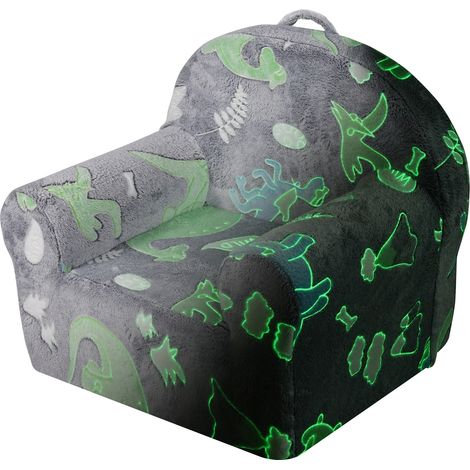 Mophorn Kleinkinderstuhl, bequemer Kindersessel, Schlafsofa, im Dunkeln leuchtende Spielzimmermöbel für Jungen und Mädchen, grau
