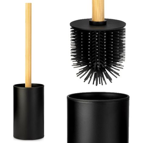 Vilde Brosse 38,5 cm silicone bambou bois noir (1/5)