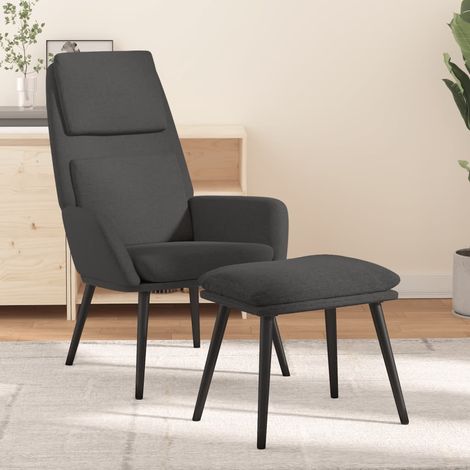 Teenpull – Relaxsessel mit Hocker Dunkelgrau Stoff (1/5)