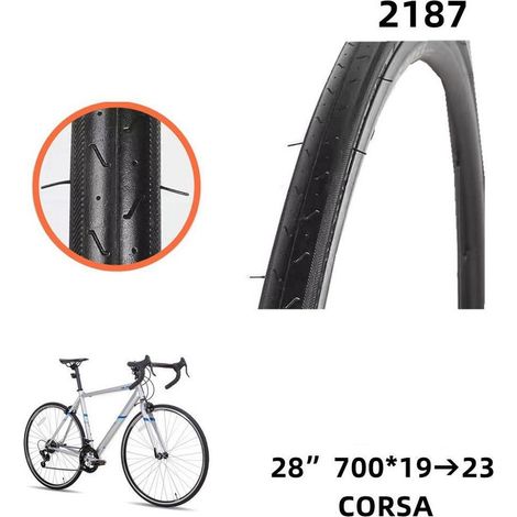 TRADE SHOP - Copertone Copertura Ruota Pneumatico Bici Bicicletta 28" 700 X 19-23 Corsa 2187 -