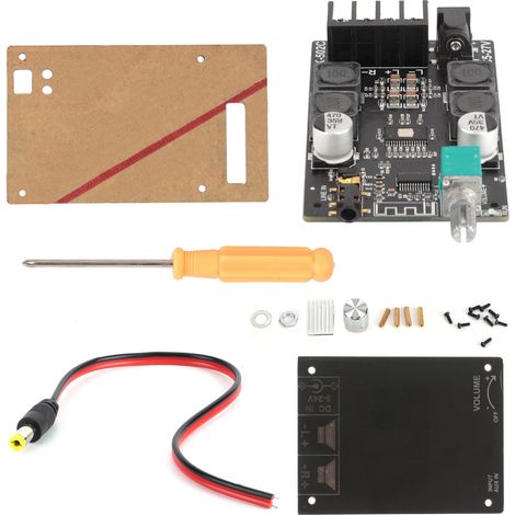 Module d'installation pour amplificateur de puissance numérique, récepteur audio stéréo Bluetooth et filtre (1/5)
