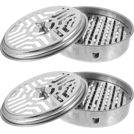 Porte-encens rond Beaupretty en acier inoxydable avec couvercle (1/5)