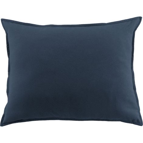 Taie d'oreiller flanelle 100% coton 50x70 cm CANDICE coloris Nuit (1/5)