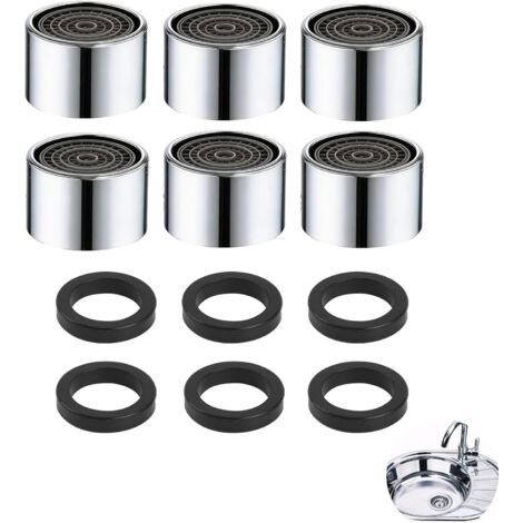 Set of 6 M22 Female Thread Faucet Aerators, Kitchen and Bathroom Faucet Nozzles, Water Saving Faucet Filter with Seal, Anti-Splash Faucet Aerator (1/5)