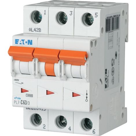 Eaton Interruptor automático (MCB), 63 A, 3p, característica: B, 236406