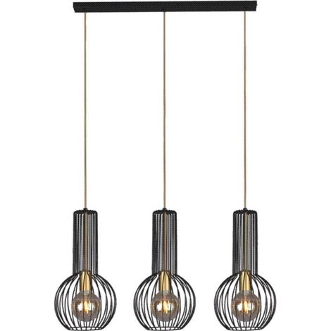 Lustre moderne métal noir/or Kaja ARVI K-4521 3xE27 (1/3)
