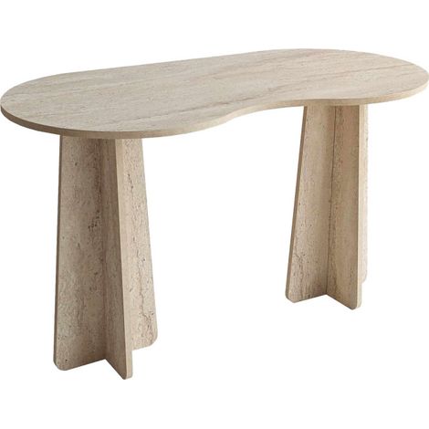 Bureau effet travertin L120cm - Beige - Lina (1/5)