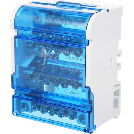 Irovami Boîte jonction 4 niveaux 407 bornes – Rail DIN, transparent – Idéal pour distribution, électrique (1/5)