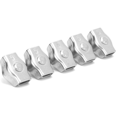 Lot de 5 serre-câbles Simplex en acier inoxydable pour la fixation de matériel marin destiné aux machines forestières, 5 mm / 0,2 po (1/5)