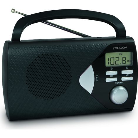 Radio portable AM/FM avec fonction réveil - noir (1/5)