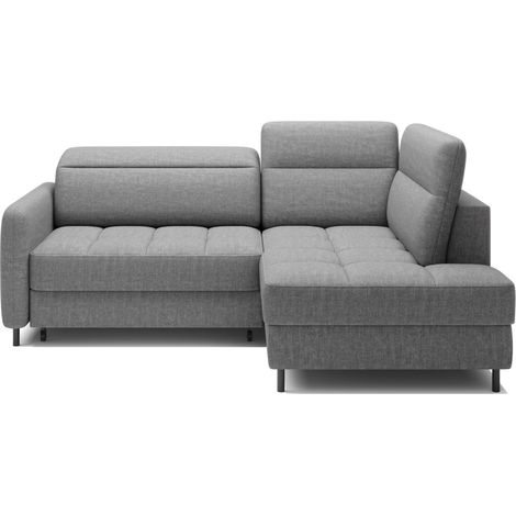 Divano ad angolo destro convertibile BARNEA 208 cm grigio mélange con contenitore (1/5)