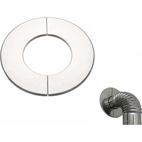 Rosace pour tuyau de poêle, rosace de recouvrement en acier inoxydable, manchon de tuyau, embout de cheminée, rosace de poêle, plaque de base (rosace de recouvrement, DN 100 mm)