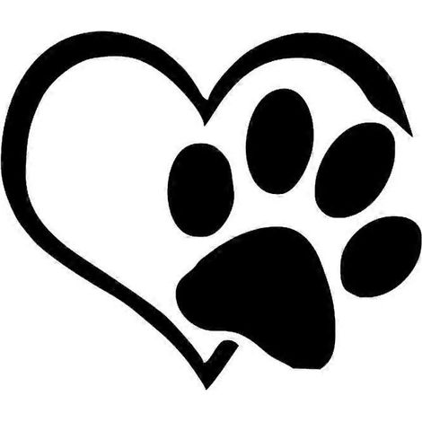 Black Stickers for cars,, Stickers Paws with heart for cars (1/5)