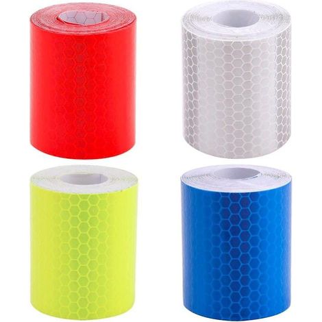 BEBUSINGOTO 4 rollen Reflektierende Band Sicherheit Warnband Sicherheit Signal Band Streifen