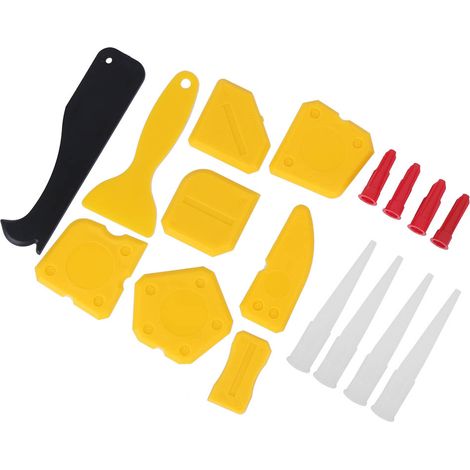 17-teiliges Set aus Kunststoff-Dichtstoffspachtel, Fensterabstreifer, Glaskleber-Finishing-Werkzeugset (1/5)