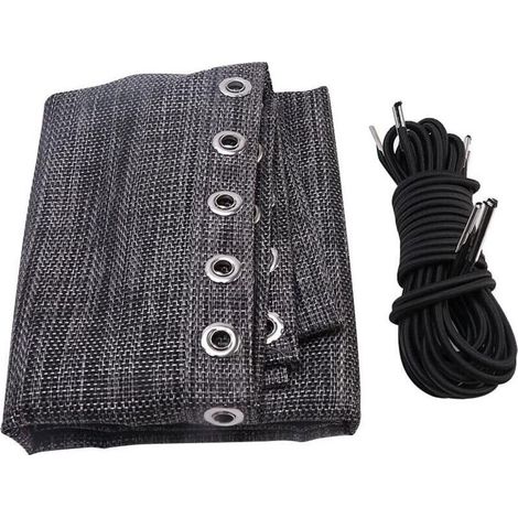 Tissu de remplacement de chaise, tissu de chaise longue anti-gravité (noir et gris) avec corde, accessoires de chaise, chaise longue de patio élastique élastique (1/4)