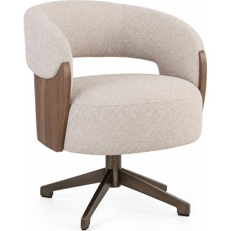 Chaise de salle à manger beige noyer - beige désert et noyer (1/5)