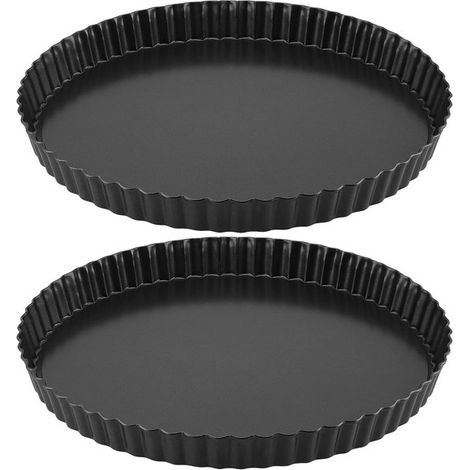 Golden Crown Kuchenform mit anhebbarem Boden 2-teilig 28 cm Antihaftbeschichtung Geeignet für Quiche und Kuchen Spülmaschinenfest stahl