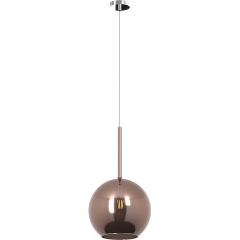 Sospensione Contemporanea Future Metallo Cromo Vetro Rame 1 Luce E27 D.25Cm (1/3)