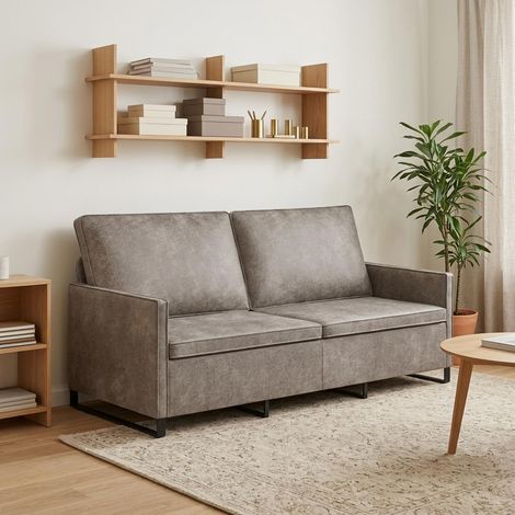 vidaXL Sofá de 3 plazas Gris Claro 190 x 81 x 82 cm (1/5)