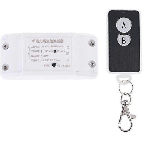 Interrupteur simple haute puissance AC85V-250V avec télécommande sans fil 2 canaux pour lampes, ventilateurs et accessoires