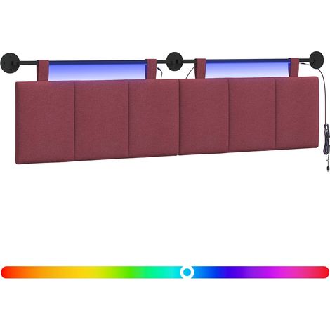 Maison Exclusive - Testiera sospesa Con luce LED Rosso Vino Tessuto (1/5)