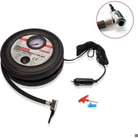 Compresseur d'air portable, gonfleur de pneus 12 V CC, avec manomètre analogique