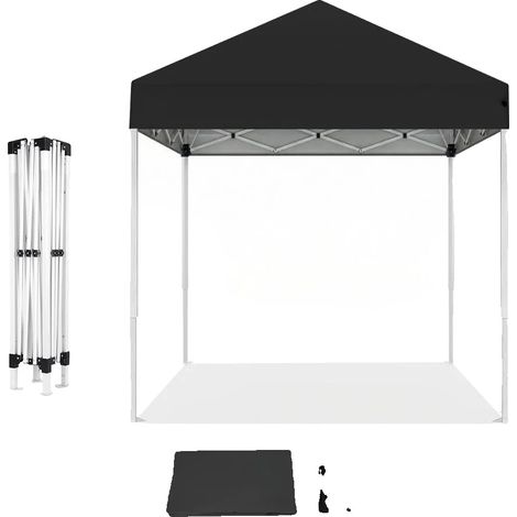 Tente Canopy, Design Portable, Hauteurs Ajustables, noir (1/2)