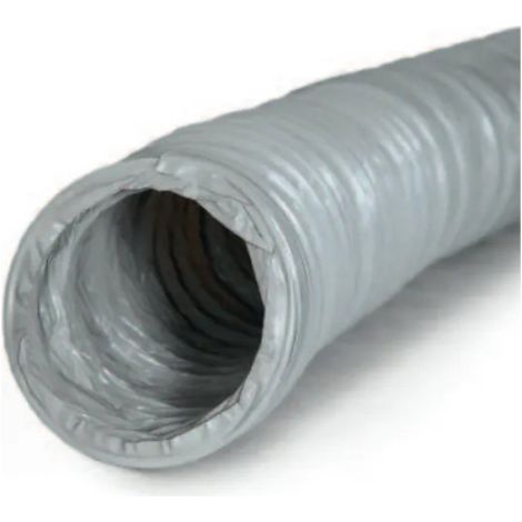 Conducto flexible de PVC gris para ventilación, diámetro 150mm, longitud 6m