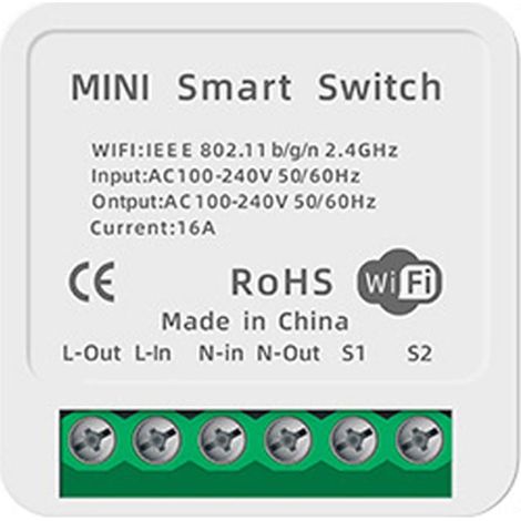 Smart Switch Smart WiFi Switch Built-in Switch Relay Module Remote Control with Smart Life, Google Home, Voice Control with Alexa, Google Assistant, 16A(1 pièce) (1/5)