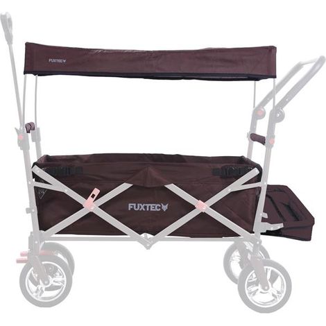 FUXTEC Stoff Bezug Bollerwagen komplett in Braun CT800 - faltbarer Bollerwagen Wechselbezug