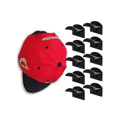 Wandmontierter Huthaken ohne Klebstofflochung Baseballkappenhalter für Zuhause Schlafzimmer Neu (Schwarz)
