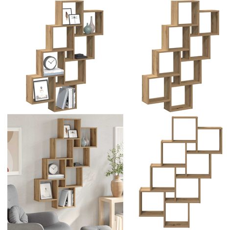 vidaXL Würfelregal Artisan-Eiche 90x15x119,5 cm Holzwerkstoff (1/5)