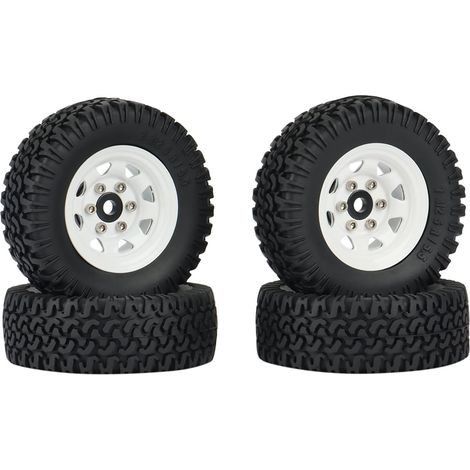 4 Pièces 1.55 Pneus de Jante de Roue en MéTal Verrouillage pour 1/10 TéLéCommandéE Voiture sur Axial Jr 90069 D90 CC01 LC70, 1 (1/5)