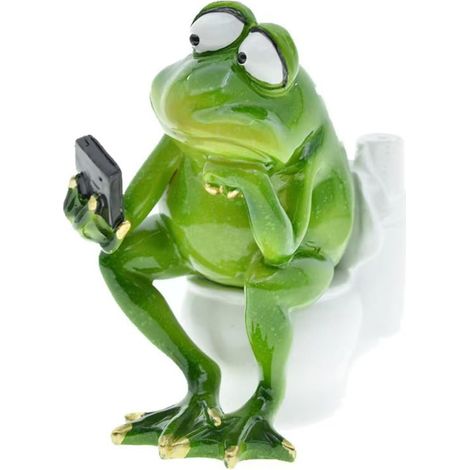 Figurine de Grenouille Petite Statue Jardin Artisanale,Grenouille Assise (1/5)