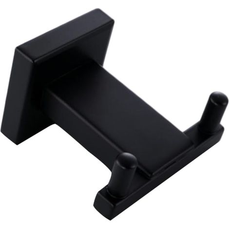 Patère Murale Double Crochets Robustes en Acier Inoxydable 304 Noir Mat, Résistant la Corrosion, pour Manteaux et Serviettes Salle de Bain, Couloir ou Chambre, Fixation Murale (1/5)