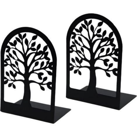 Set di 2 fermalibri decorativi in ferro a forma di L. Fermalibri in metallo traforato. Antiscivolo e antiruggine, ideali per casa, ufficio e altro ancora. (1/5)
