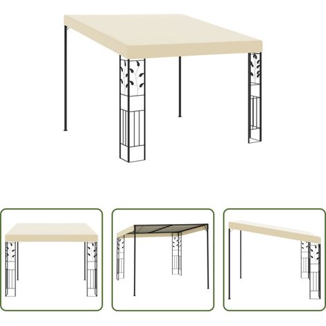 Wandanbau - Wand-Pavillon 3x3x2,5 m Cremeweiß (1/5)