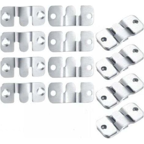 8PCS Support Montage Encastré Dissimulé, Crochet pour Cadre Photo, Mural Cintre Photo, Supports Suspension Emboîtement, Connecteur de Meubles pour Suspendu Fixation Miroirs (1/5)