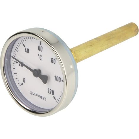 Thermomètre à cadran bimétallique 0-120°C capteur 100mm avec boîtier 63 mm