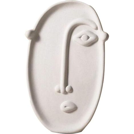 Vase en céramique, art moderne, femme, tête abstraite, vase à fleurs, salon, bureau, maison, décoration de table (1/4)