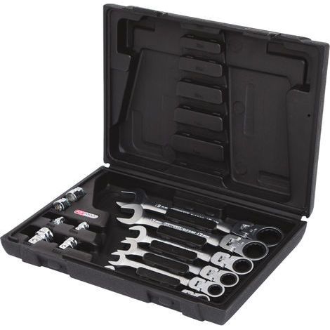 KS Tools 503.4867 juego de llaves mixtas reclinable y cierre 10 unidades. 8 A 19 + 6 Adaptator (1/4)