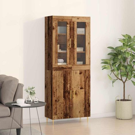 Highboard 2 pcs Altholz Holzwerkstoff
