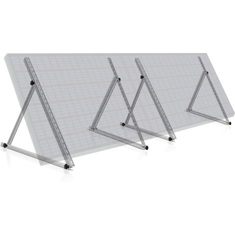 Zelsius Aluminium Solarmodul Halterung, von 0 bis 90 Grad, für zwei Panele, Stützstange 104 cm