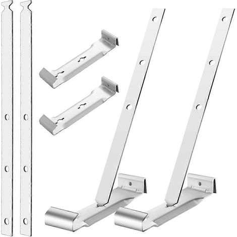 50 Sets mit 5-Zoll-Aluminium-Dachrinnenhalterungen inklusive Gurten zur dachtraufenfreien Montage, ideal für Aluminium- und Stahldachrinnen. (1/5)