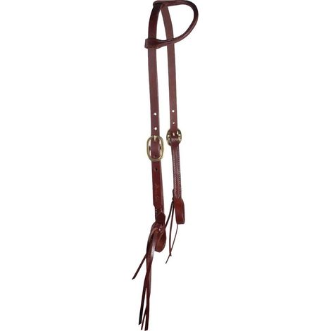 Testiera western ad orecchio in cuoio harness con fibbie in acciaio
