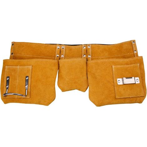 Ceinture De Travail En Cuir, Ceinture À Outils En Cuir, Poches Multiples, Boucle À Dégagement Rapide, Ceinture À Outils Portable En Cuir Résistant À L'usure