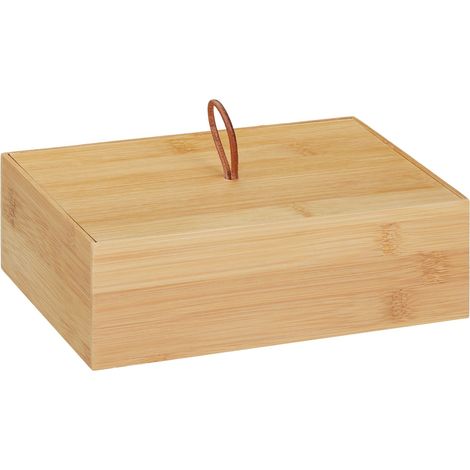 Caja de almacenamiento decorativa pequeña para cocina 20 x 15 x 10 cm versátil de bambú natural 130010323 (1/4)